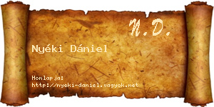 Nyéki Dániel névjegykártya